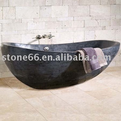 blue limestone bathtub